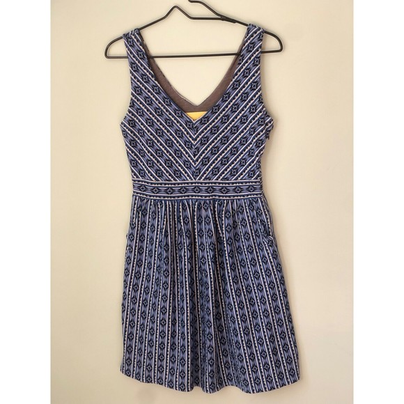 Anthropologie Dresses & Skirts - COPY - Anthropologie Maeve Women’s Lazuli Aztec Sleeveless Mini Dress Blue Pock…
